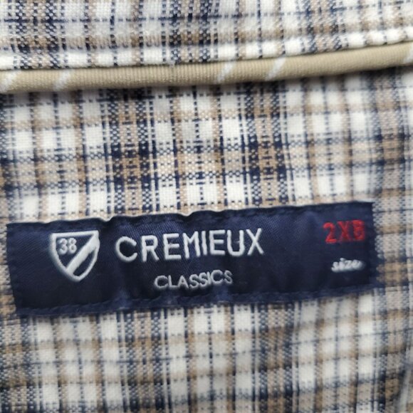 Cremieux Shirt Mens Size 2XB Tan Plaid Long Sleeve Button Down Cotton - Picture 2 of 10